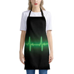 Green Heartbeat Print Apron