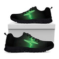 Green Heartbeat Print Black Running Shoes