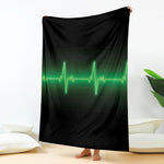 Green Heartbeat Print Blanket