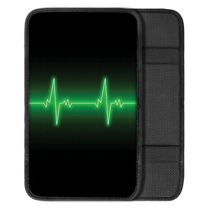 Green Heartbeat Print Car Center Console Cover