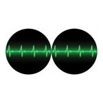 Green Heartbeat Print Car Coasters