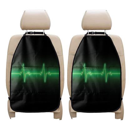 Green Heartbeat Print Car Seat Organizers