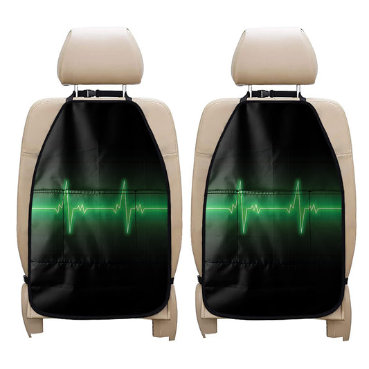 Green Heartbeat Print Car Seat Organizers