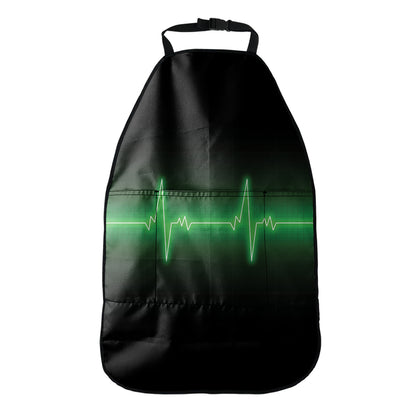 Green Heartbeat Print Car Seat Organizers