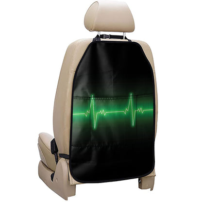 Green Heartbeat Print Car Seat Organizers
