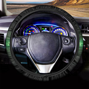 Green Heartbeat Print Car Steering Wheel Cover