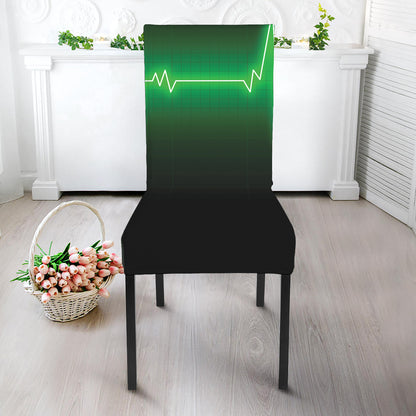 Green Heartbeat Print Dining Chair Slipcover