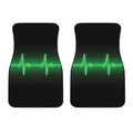 Green Heartbeat Print Front Car Floor Mats