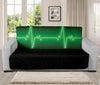 Green Heartbeat Print Futon Protector