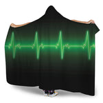 Green Heartbeat Print Hooded Blanket