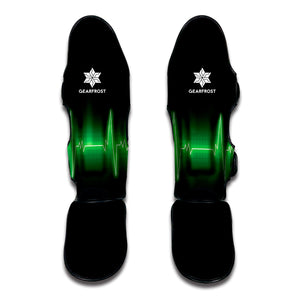 Green Heartbeat Print Muay Thai Shin Guard