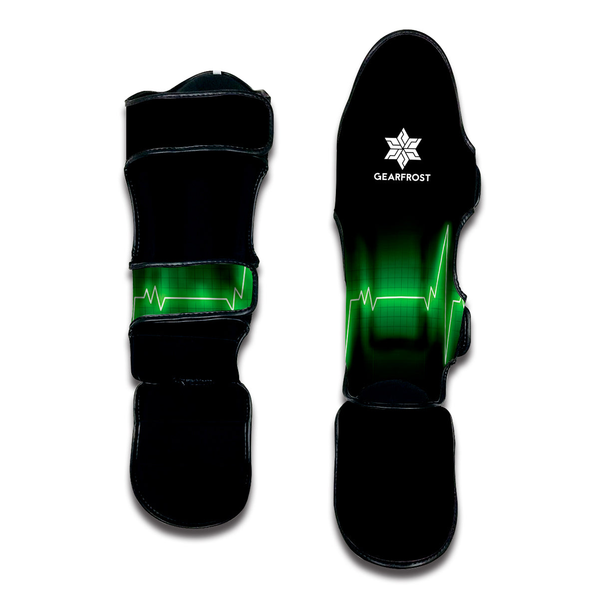 Green Heartbeat Print Muay Thai Shin Guard
