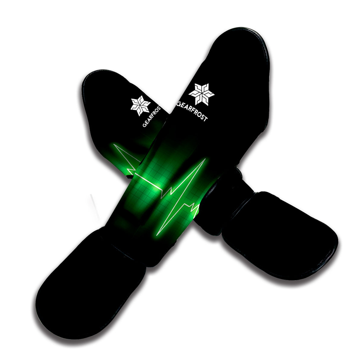 Green Heartbeat Print Muay Thai Shin Guard