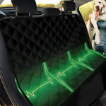Green Heartbeat Print Pet Car Back Seat Cover