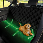 Green Heartbeat Print Pet Car Back Seat Cover