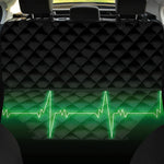 Green Heartbeat Print Pet Car Back Seat Cover
