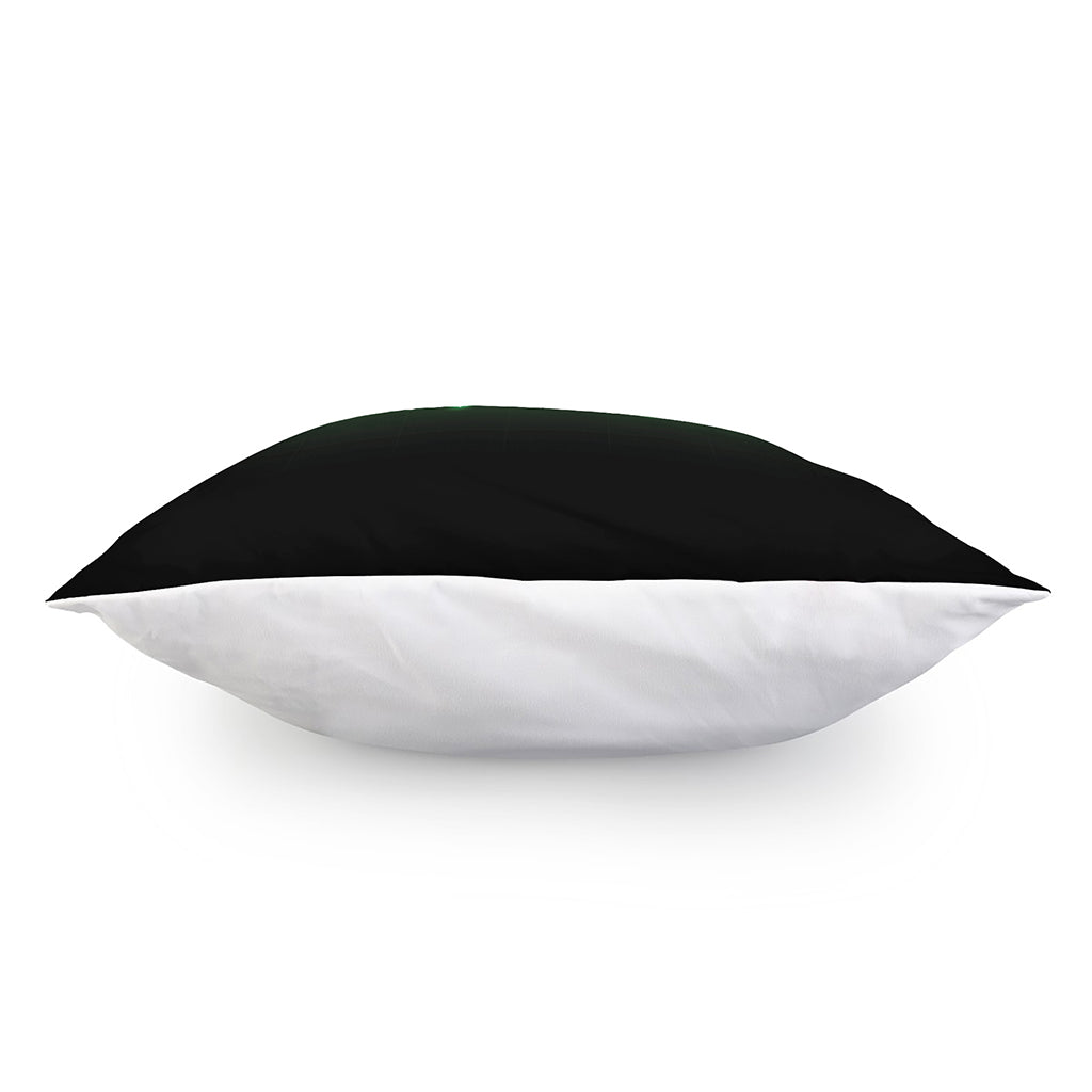 Green Heartbeat Print Pillow Cover