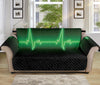 Green Heartbeat Print Sofa Protector