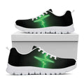 Green Heartbeat Print White Running Shoes