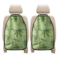 Green Hemp Leaves Pattern Print Car Seat Organizers