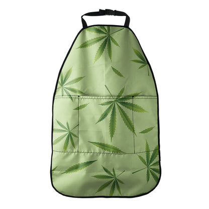 Green Hemp Leaves Pattern Print Car Seat Organizers