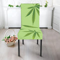 Green Hemp Leaves Pattern Print Dining Chair Slipcover