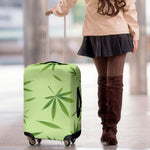 Green Hemp Leaves Pattern Print Luggage Cover