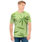 Green Hemp Leaves Pattern Print Men's T-Shirt