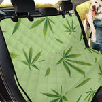 Green Hemp Leaves Pattern Print Pet Car Back Seat Cover