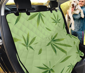 Green Hemp Leaves Pattern Print Pet Car Back Seat Cover