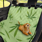 Green Hemp Leaves Pattern Print Pet Car Back Seat Cover