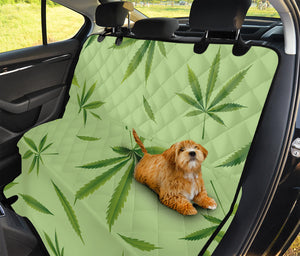 Green Hemp Leaves Pattern Print Pet Car Back Seat Cover