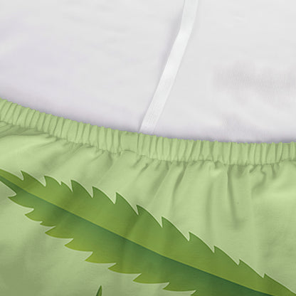 Green Hemp Leaves Pattern Print Sofa Cover