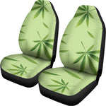 Green Hemp Leaves Pattern Print Universal Fit Car Seat Covers