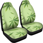 Green Hemp Leaves Pattern Print Universal Fit Car Seat Covers