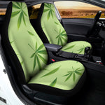 Green Hemp Leaves Pattern Print Universal Fit Car Seat Covers