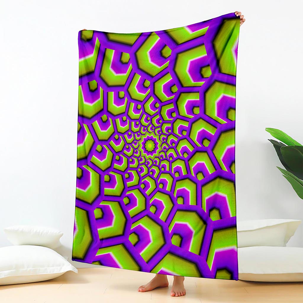 Green Hive Moving Optical Illusion Blanket