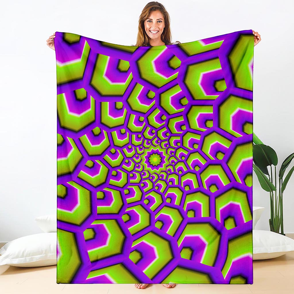 Green Hive Moving Optical Illusion Blanket