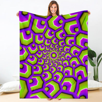 Green Hive Moving Optical Illusion Blanket