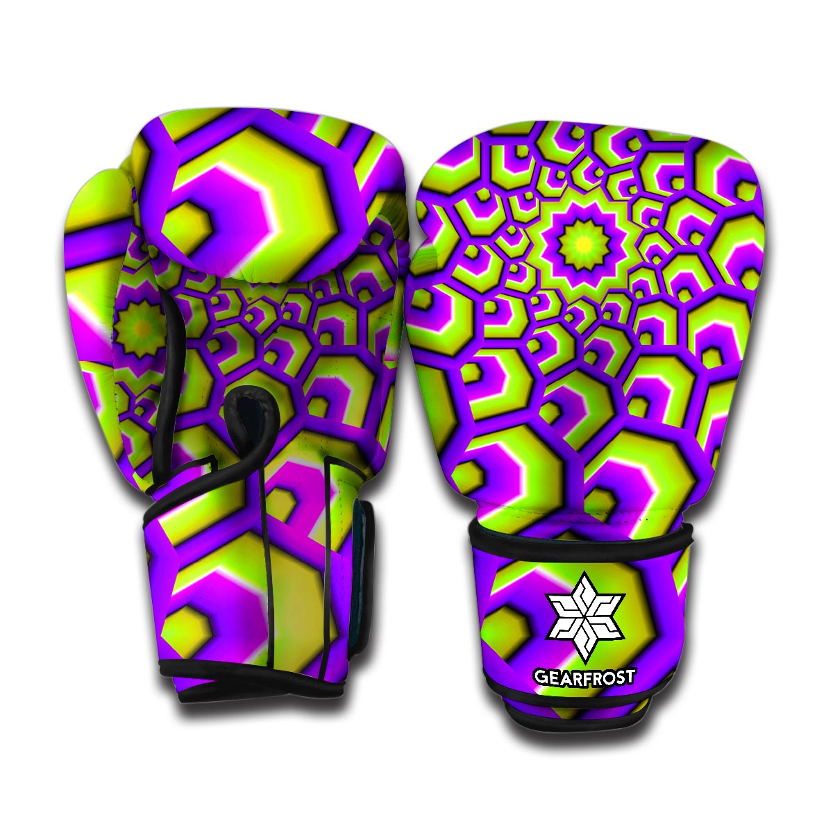 Green Hive Moving Optical Illusion Boxing Gloves