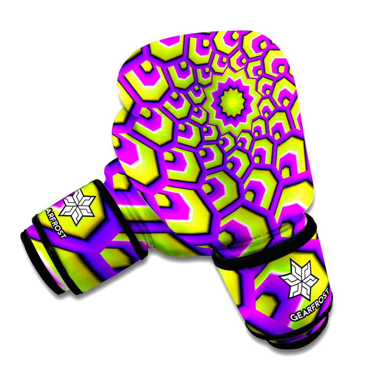 Green Hive Moving Optical Illusion Boxing Gloves