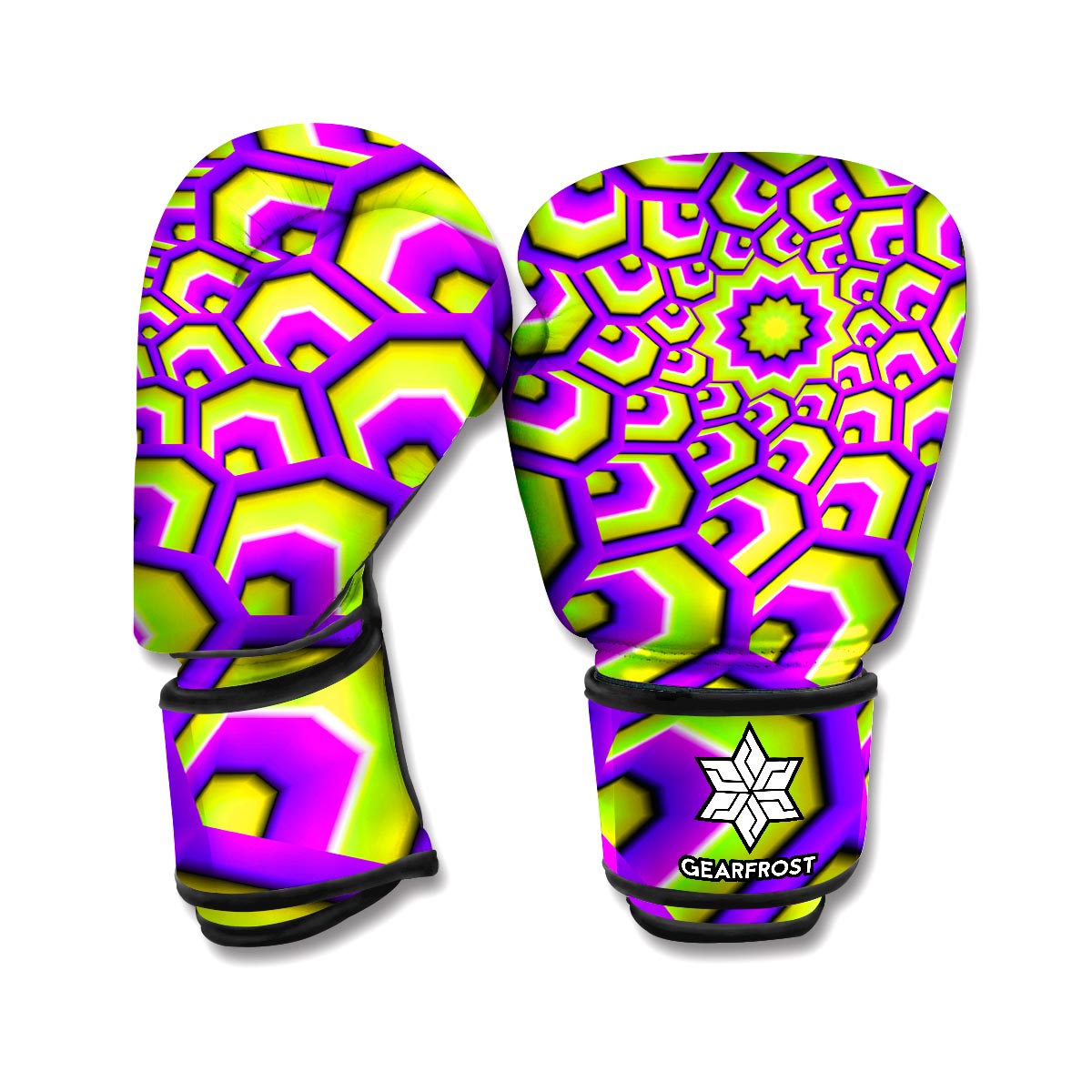 Green Hive Moving Optical Illusion Boxing Gloves