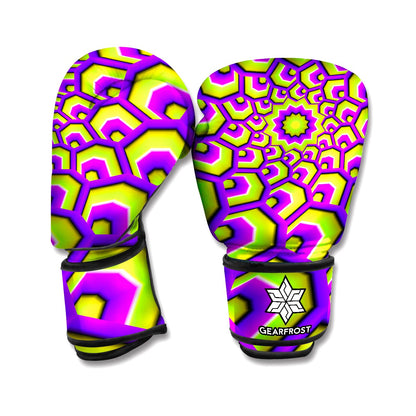 Green Hive Moving Optical Illusion Boxing Gloves