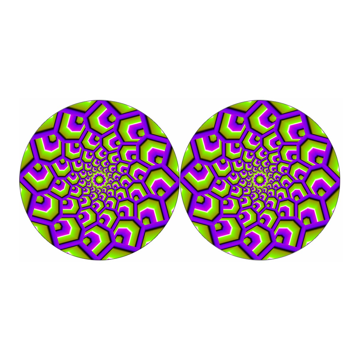 Green Hive Moving Optical Illusion Car Coasters
