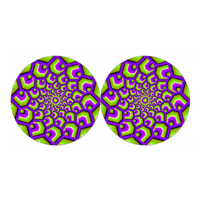 Green Hive Moving Optical Illusion Car Coasters
