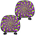 Green Hive Moving Optical Illusion Car Headrest Covers