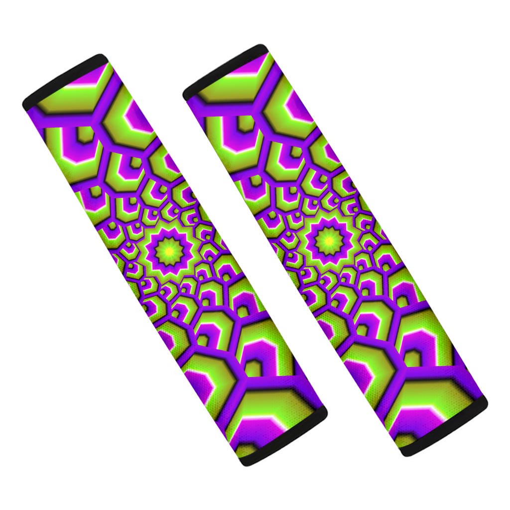 Green Hive Moving Optical Illusion Car Seat Belt Covers