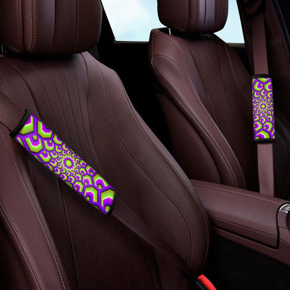 Green Hive Moving Optical Illusion Car Seat Belt Covers