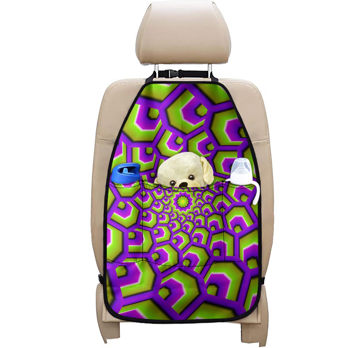 Green Hive Moving Optical Illusion Car Seat Organizers