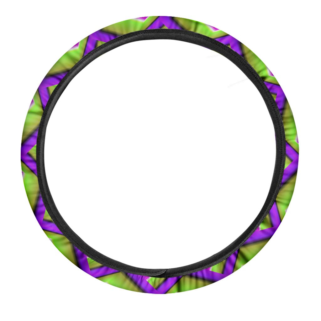 Green Hive Moving Optical Illusion Car Steering Wheel Cover